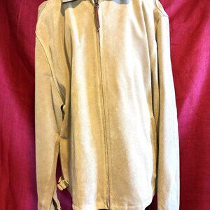 Beige, suede, zippered jacket